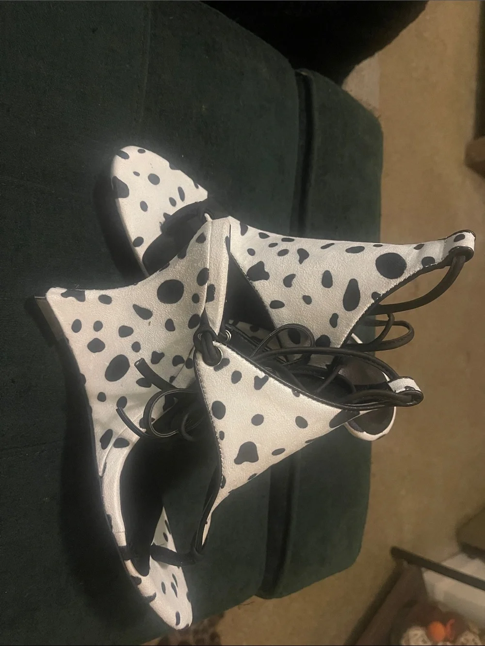 Dalmatian Print Black and White Women's Sandals